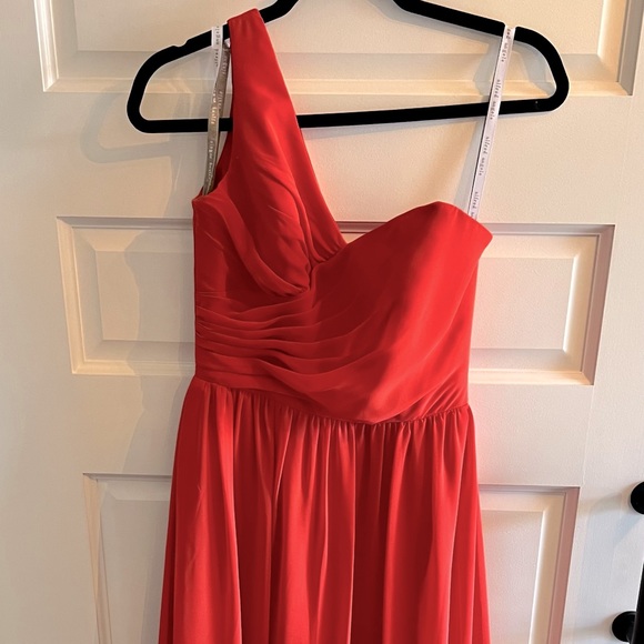 Alfred Angelo Long, One Shoulder Gown, Coral, size 10 - Picture 3 of 13